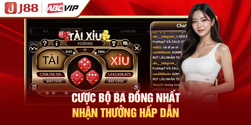 Cược bộ ba đồng nhất nhận thưởng hấp dẫn
